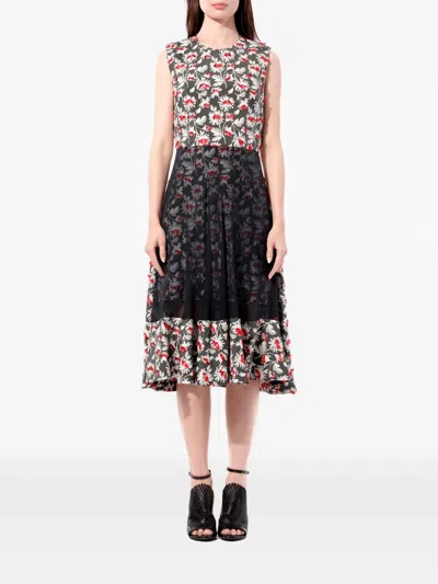 Balenciaga Floral-jacquard Sleeveless Midi Dress In Gray