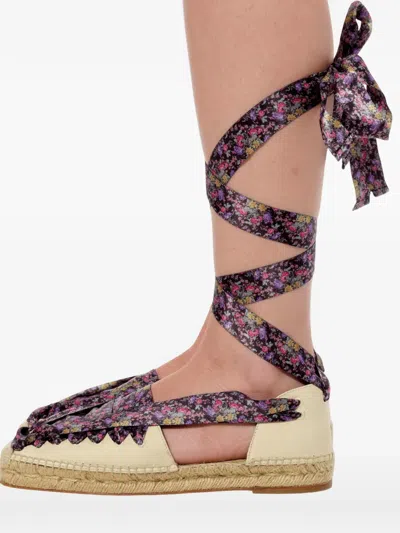 Balenciaga Floral-print Lace-up Espadrilles In Multi