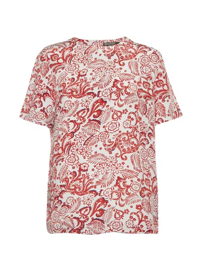 Pre-owned Balenciaga Floral-print Short-sleeve Blouse In White