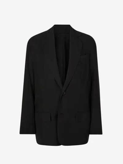 Balenciaga Flowy Blazer Logo In Black