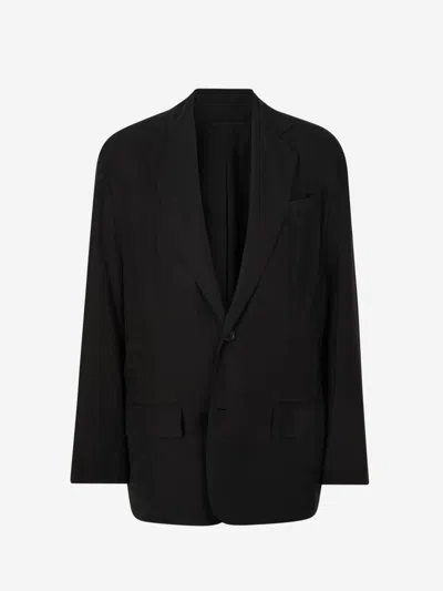 Balenciaga Flowy Blazer Logo In Black