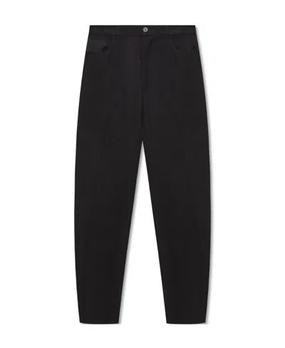 Balenciaga Fluid Cotton Trousers In Black