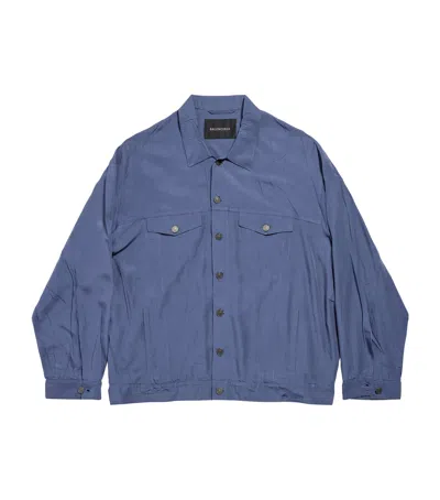 Balenciaga Fluid Denim Jacket In Blue