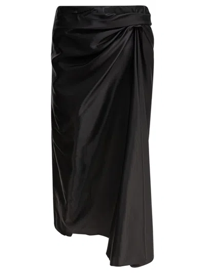 Balenciaga Fluid Draped Skirt In Black