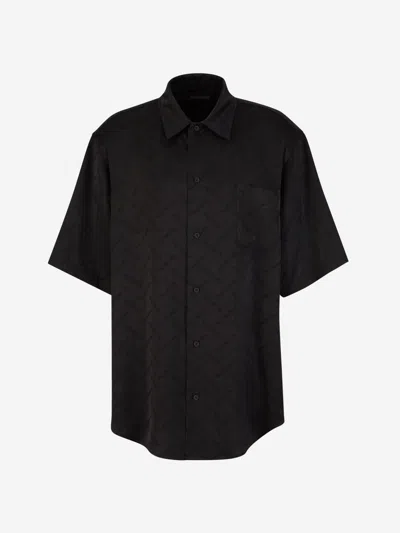 Balenciaga Fluid Logo Shirt In Black