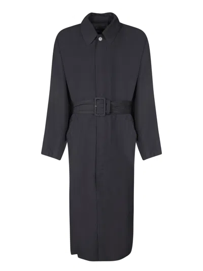Balenciaga Black Single-breasted Belted Coat