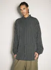 Balenciaga Oversized Striped Poplin Shirt For Men In Black