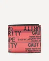 Balenciaga Tape Type Square Folded Wallet In Pink