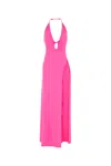 Balenciaga Long Halter Neck Dress Keyhole Detail In Pink