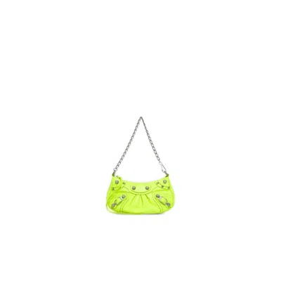 Balenciaga Fluo Yellow Leather Le Cagole Mini Handbag