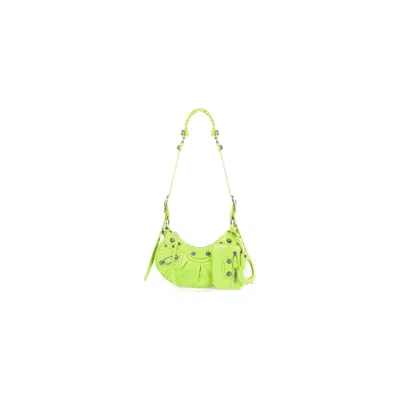 Balenciaga Fluo Yellow Nappa Leather Le Cagole Xs Shoulder Bag In Green