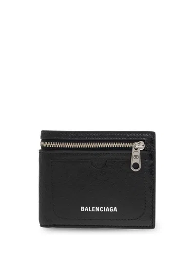 Balenciaga Black Leather Superbusy Bi-fold Wallet