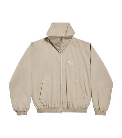 Balenciaga Folded Track Jacket In Brown