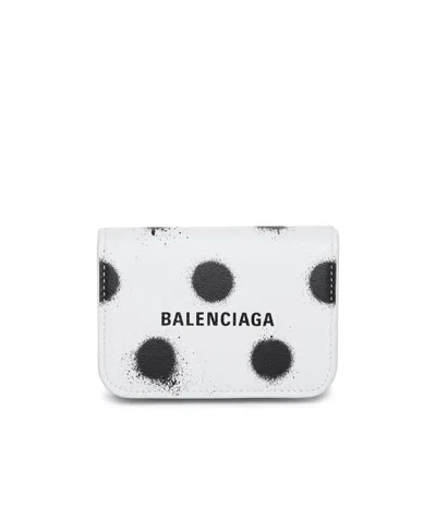 Balenciaga Folding Flip Wallet In White