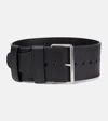 Balenciaga Force Leather Belt In Black