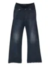 Balenciaga Women Blue Five-pocket Jeans With Curved Waist And Faded Effect In Cotton Woman In Blue