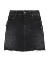 Balenciaga Washed Black City Mini Denim Skirt In Black