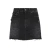 Balenciaga Washed Black City Mini Denim Skirt In Black