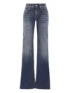 Balenciaga Washed-out Bootcut Jeans In Blue
