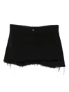 Balenciaga Distressed Asymmetric Mini Skirt In Black