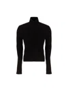 Balenciaga Logo Patch Ribbed Turtleneck Sweater In Black