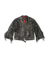 Balenciaga Fringe-detailing Leather Coat In Black