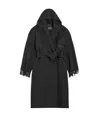 Balenciaga Fringed-edge Wool Coat In Black