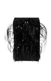 Balenciaga Fringed Midi Skirt In Black