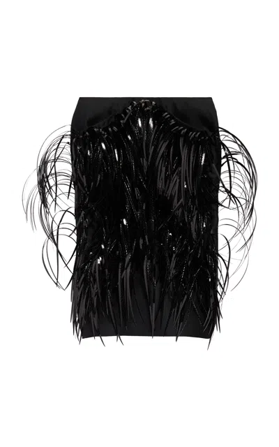Balenciaga Fringed Midi Skirt In Black