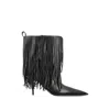 Balenciaga Avenue Fringe Ankle Boots Pointed Toe Pull Tab In Black