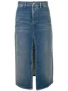Balenciaga Front Slit Skirt In Blue