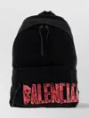 Balenciaga 'front Zip Pocket' Printed Backpack In Black