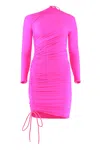 Balenciaga Fuchsia Drawstring Mini Dress For Fw22 In Pink