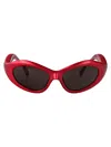 Balenciaga Fuchsia-fuchsia-grey Bio Injection Sunglasses In Red