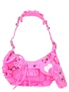 Balenciaga Women Fluo Pink Fabric Le Cagole Xs Shoulder Bag In Fuchsia
