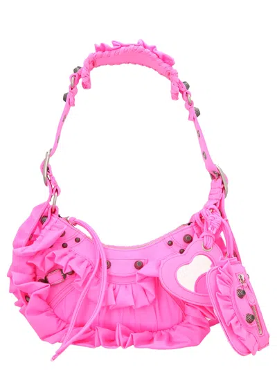 BALENCIAGA FUCHSIA LE CAGOLE XS SHOULDER BAG
