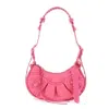 Balenciaga Fuchsia Leather Le Cagole Xs Shoulder Bag In Pink