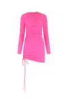 Balenciaga Fuchsia Drawstring Mini Dress For Fw22 In Fuchsia