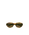 Balenciaga Bb0404sk Neo Linea Everyday 002 Havana Brown Sunglasses In Green