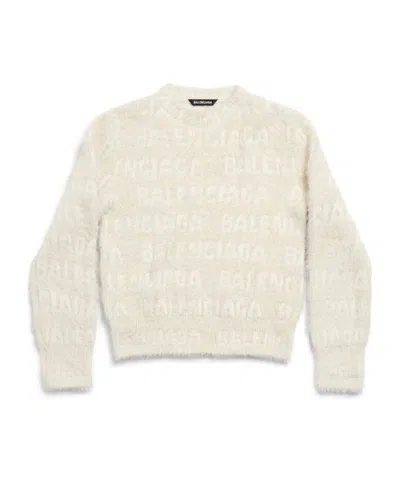 Balenciaga Full Plush Sweater In White