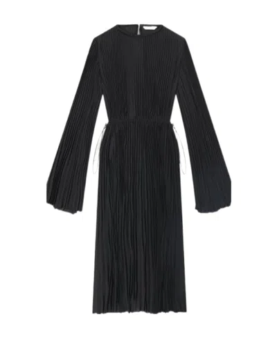 Balenciaga Fully-pleated Midi Dress In Black