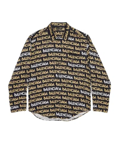 Balenciaga Funky Font Minimal Shirt In Black