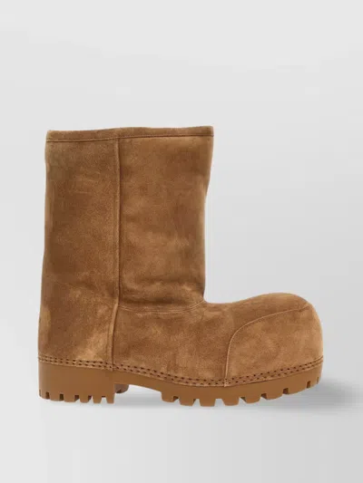 Balenciaga "fur Alaska" Mid-calf Boots With Lug Sole