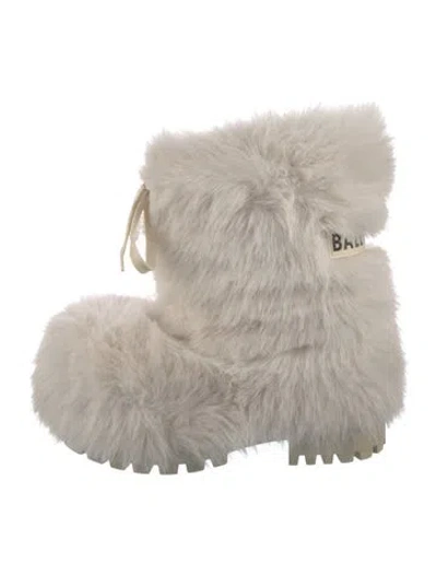 Pre-owned Balenciaga Fur Rain Boots In Neutral