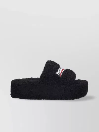 Balenciaga Furrand Platform Sandals For Women In Multi