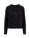 Balenciaga Furry Bal Horizontal Allover Jumper In Black
