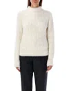 Balenciaga Fuzzy Logo Sweater In Beige