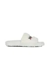 Balenciaga Cozy Faux Fur Shearling Flat Slides In White