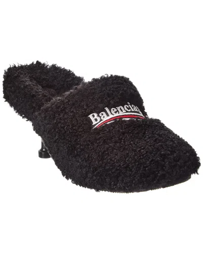 Balenciaga Furry Pump In Brown