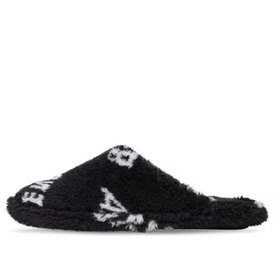 Balenciaga Furry Slides 'allover Logo - Black'